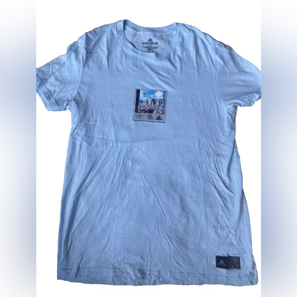 Adidas Light Blue Men's T-Shirt Size Large